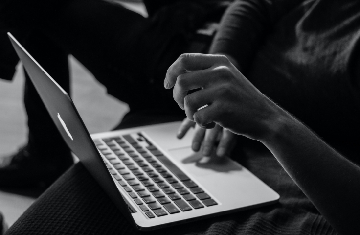 a person using a laptop