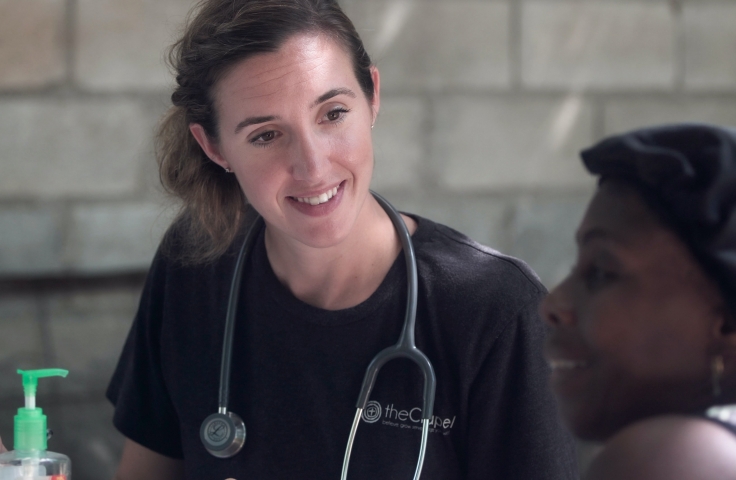 Female doctor talking to a patient